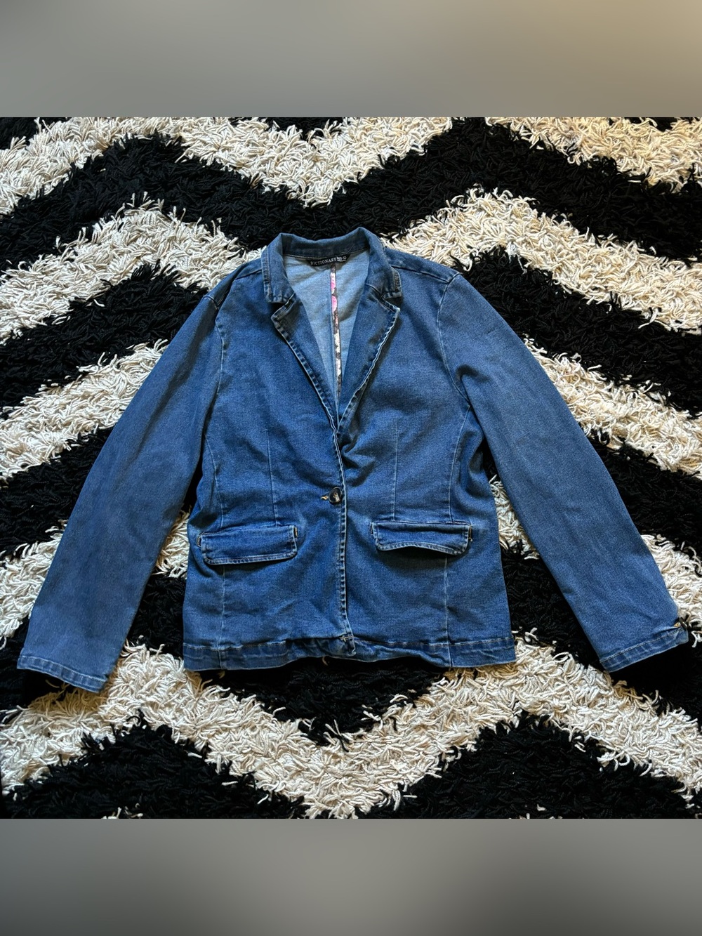 Dictionary Streetwear Collared Denim Jacket